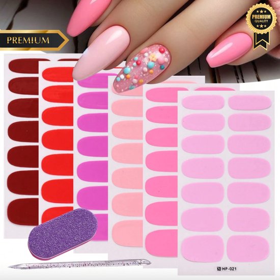 GUAPÀ® Nail wraps Nagelstickers 6 vellen | Stickers Roze Tinten