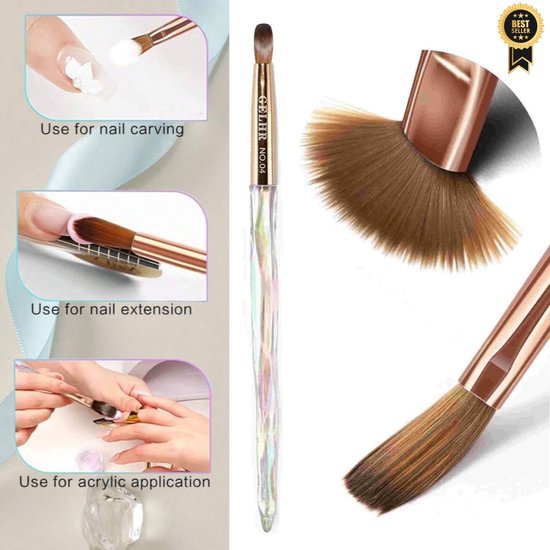GUAPÀ® Acryl Penseel Nr 4 | Acrylic Brushes | Nagel Penselen | Nagel Verlenging Penseel | Nail Brush | Nepnagels | Acrylic Nails | Acryl Brush | Acryl Forms | Acryl Penseel Parelmoer Maat 4