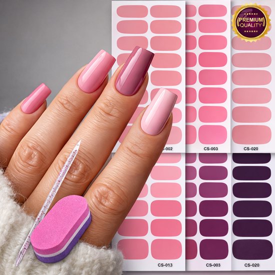 GUAPÀ® Nail Wraps Nagelstickers 6 Vellen | Nagellak Wraps | Nagel Gel Stickers | Nagel Folie | Diverse kleuren Nagel Folie | 6 Vellen Nagelstickers | Kunstnagels | 6 Vellen Nail Wrap Nagellak Stickers Nude Roze Tinten