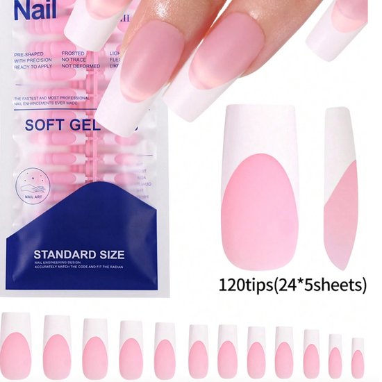 GUAPÀ® Nagel Tips 120 pcs | False Nails | Plaknagels | French Manicure Nagels | Nageltips nepnagels | Soft Gel Tips | Gel Nagels | Acryl Nagels | BIAB | 120pcs Nepnagel Tips French Manicure