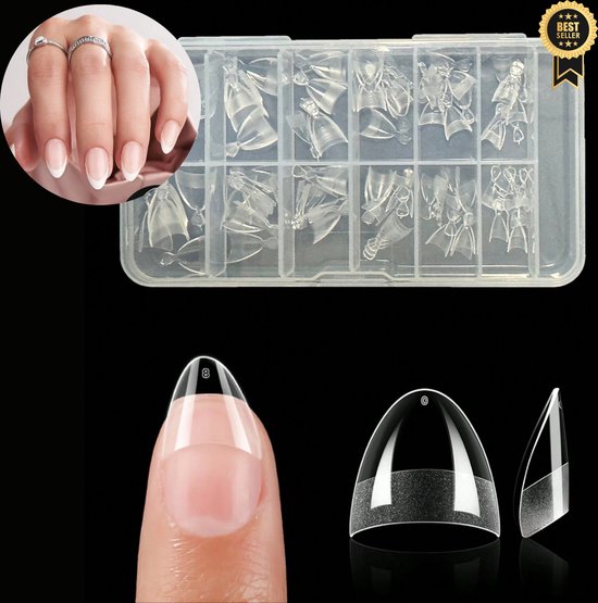 GUAPÀ® Nageltips Transparant 120 pcs - Plaknagels - Nepnagels - Nagelverlenging Acryl en Gel - BIAB - C Curve Nails - 120 pcs Transparant False Nails
