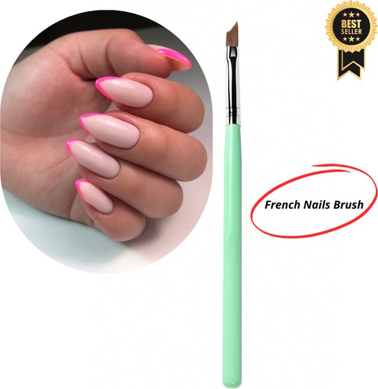 GUAPÀ® Gel Penseel French Manicure | Nagel Penselen | Nail Art penselen | Nail Brush | Nepnagels | Gellak | Gelnagels | Builder Gel | French Manicure | Franse Nagel Tips | 1 x Groen Gel Penseel