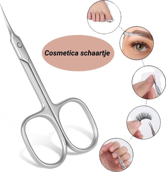 GUAPÀ® Nagelriem schaartje | Cosmetica schaartje | Wenkbrauw schaartje | nagelschaartje | Wimper knipper | Zilver kleurig RVS nagelriem knipper