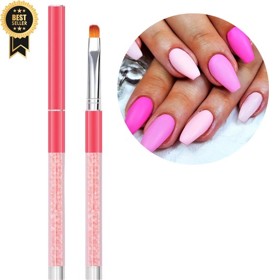 GUAPÀ® Gel Penseel Roze | Nagel Penselen | Nail Art penselen | Nail Brush | Nepnagels | Gellak | Gelnagels | Builder Gel | 1 x Roze Gel Penseel