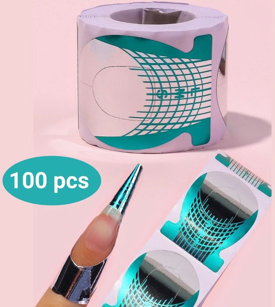 GUAPÀ® Gel en Acryl Nagel Sjablonen | Nagel verlenging | Nail Forms | Acryl nagels | Gellak | Builder Gel | 100 pcs Turquoise