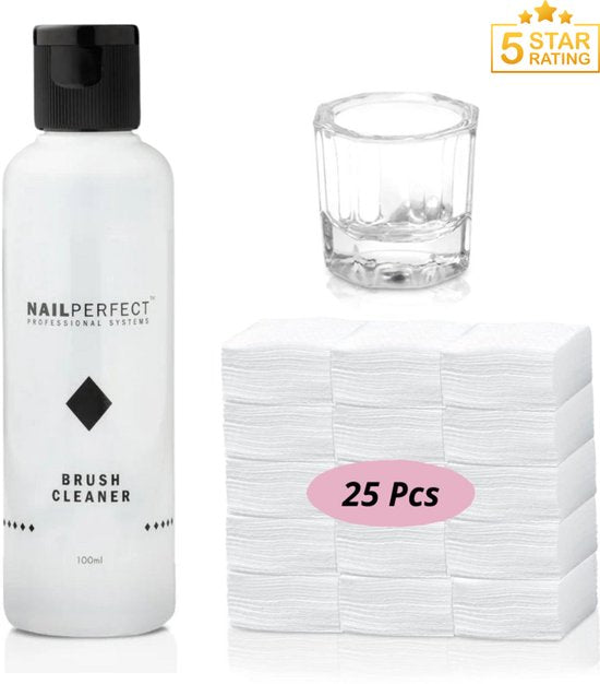 GUAPÀ® Nail Brush Cleaner | Reiniging en Schoonmaken van Gel Penselen en Acryl Penselen | Nepnagels | Builder Gel | Nagel Penselen | Nail Art Penselen | 100 ml Brush Cleaner | Dappendish | Celstofdeppers