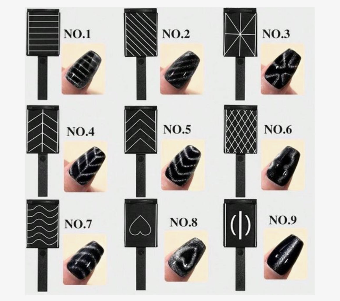 GUAPÀ Nail Art Cat Eye 9 - delig Magneet Set