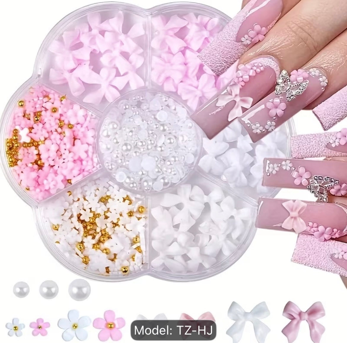 GUAPÀ® Rhinestones Parels Roze Nail Art | combinatie Roze Kralen + WIT KRALEN / Nagel Decoratie | Strass Steentjes | Bruidsnagels | Manicure | Nagelversiering | Nagel Diamantjes Pareltjes Roze | Nail Art | Diverse Maten Delige Parels en Kralen Set Roze