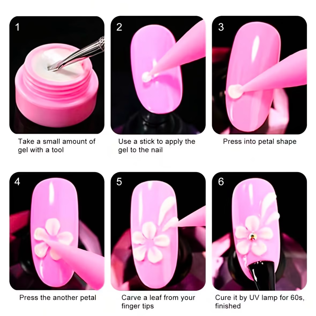 Nagelriem Bokkenpootjes Roze Silicone 5 Pcs