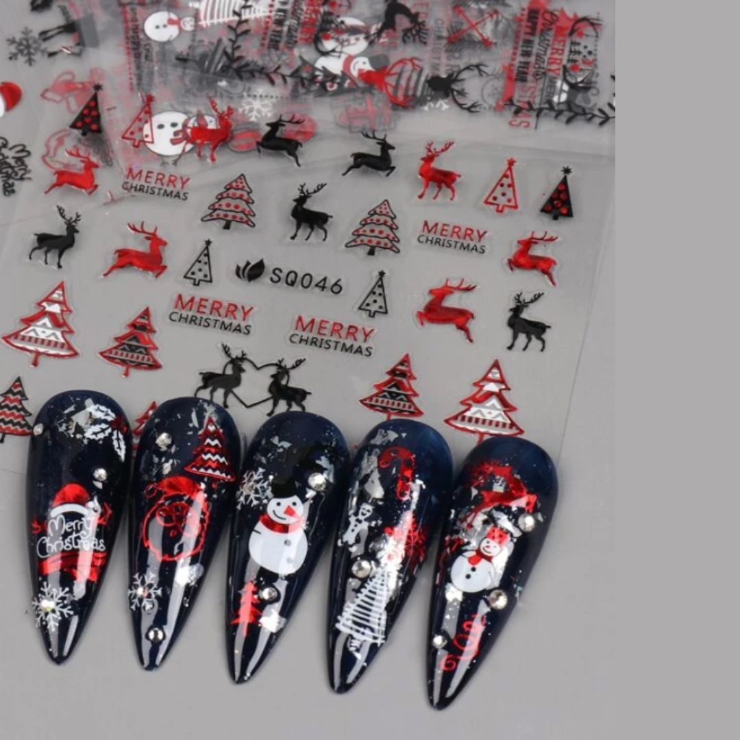 GUAPÀ® Nagelstickers 12 diverse patronen | Kerst nagelstickers