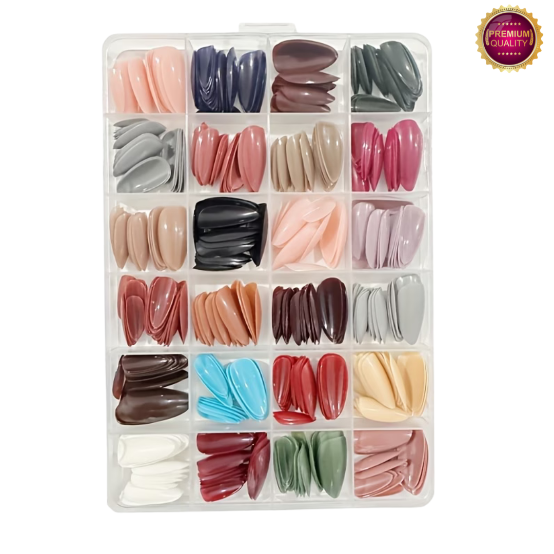 Plaknagels 576 Pcs Diverse Kleuren | Almond Tips