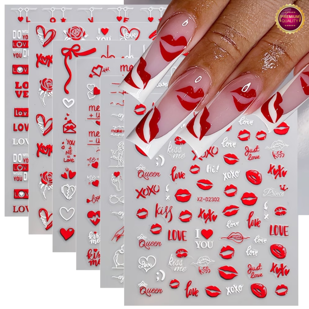 Nagelstickers Hartjes en Vormpjes 12 Vellen