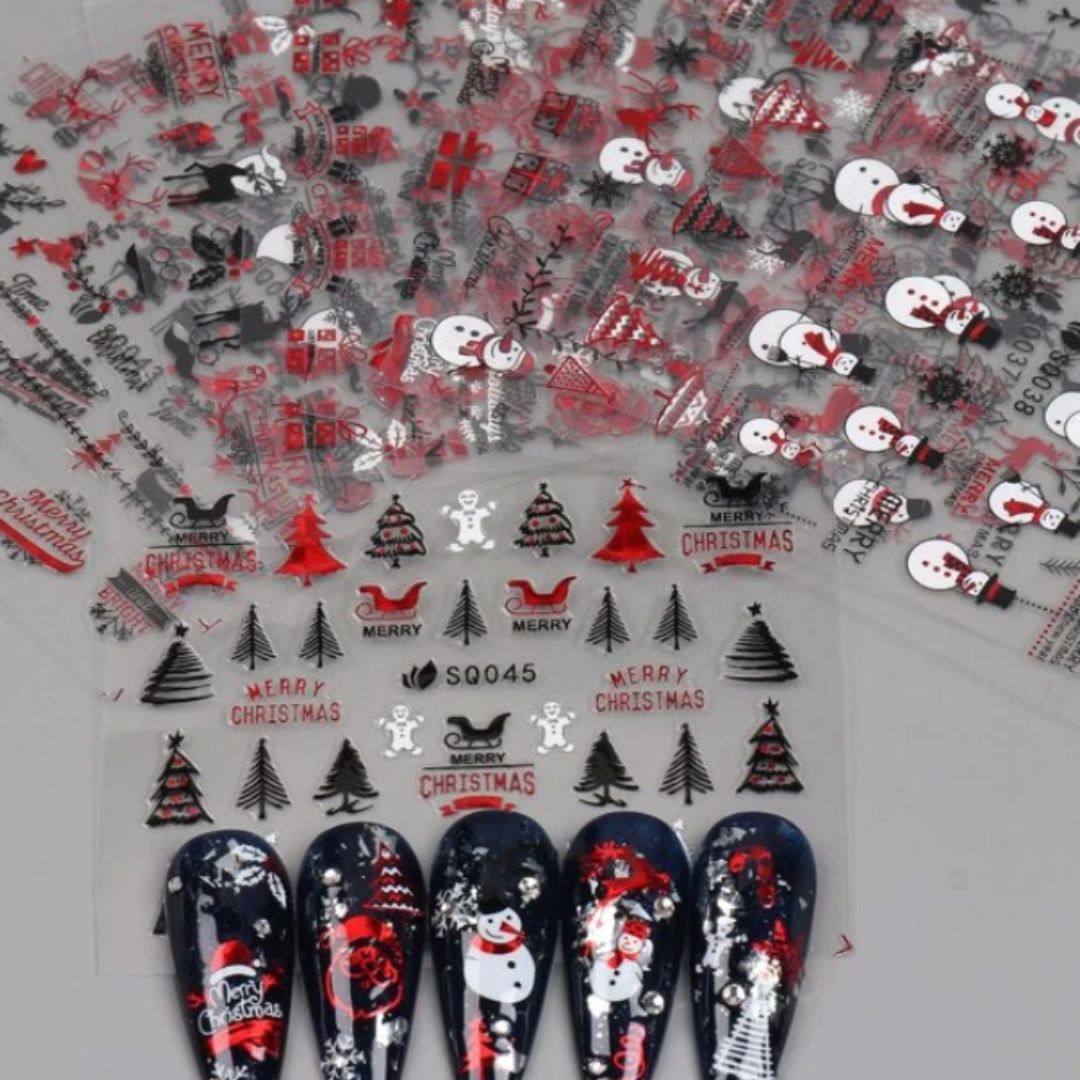 GUAPÀ® Nagelstickers 12 diverse patronen | Kerst nagelstickers