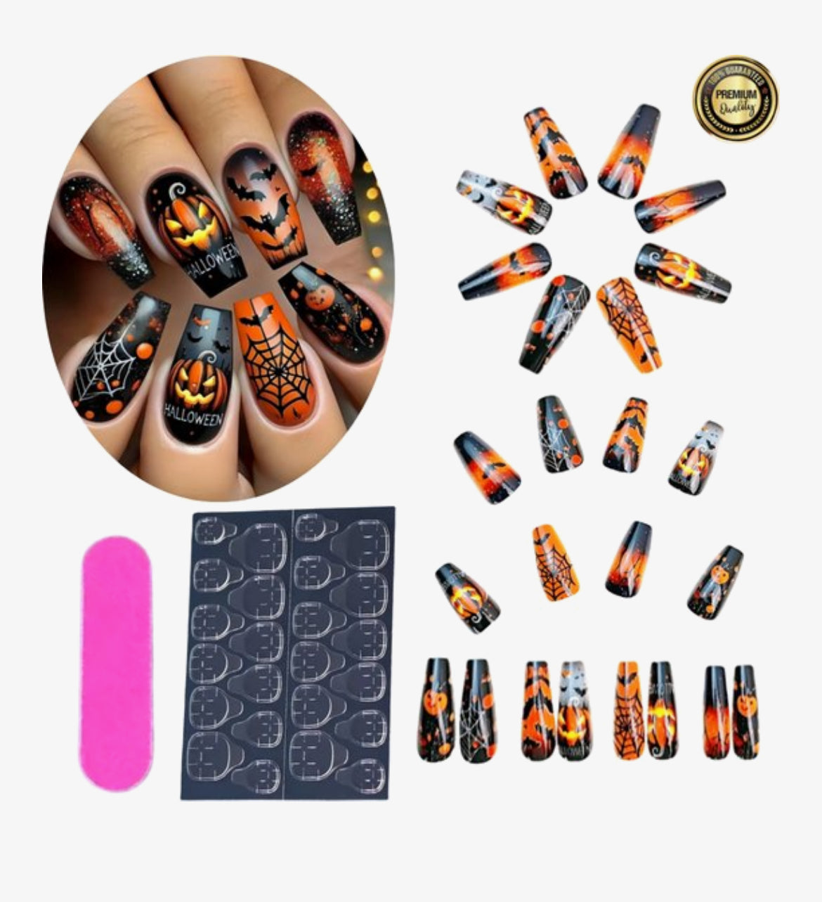 GUAPÀ® Press Plaknagels Halloween / 24 stuks