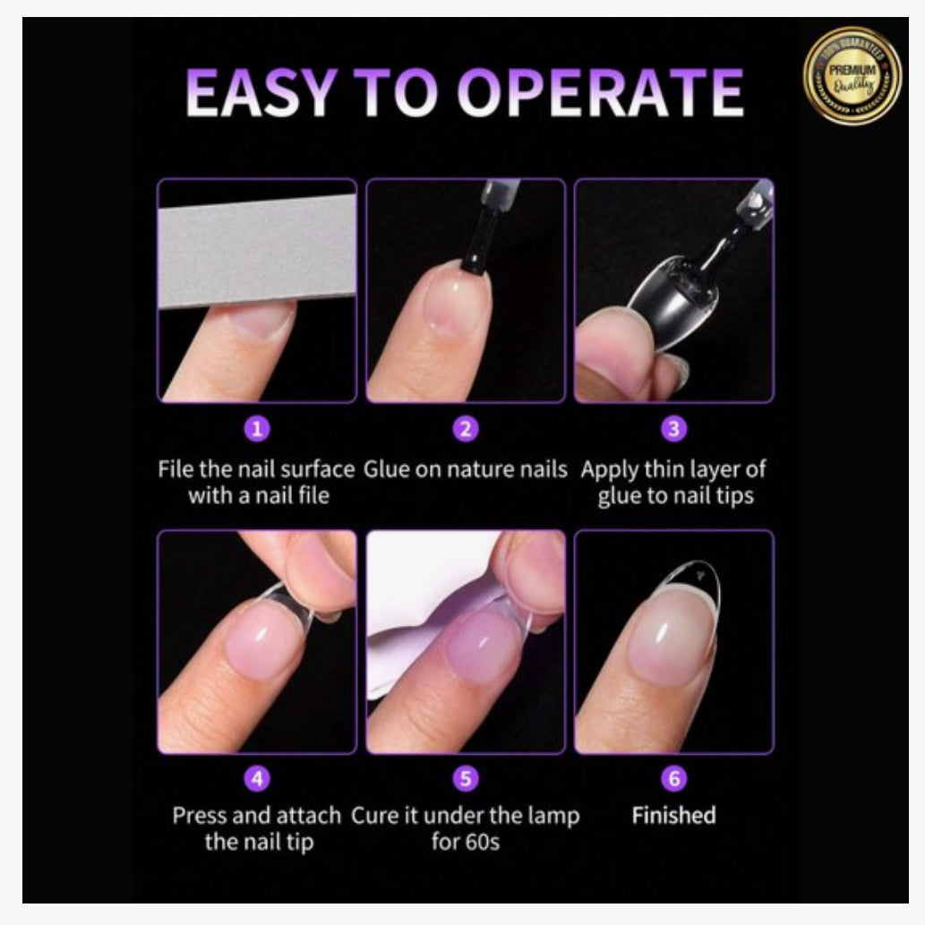 GUAPÀ® Nageltips Transparant Almond 120 pcs