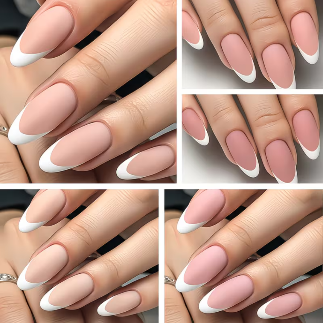 Plaknagels Almond Tips | 360 Pcs Nude Tinten French Manicure