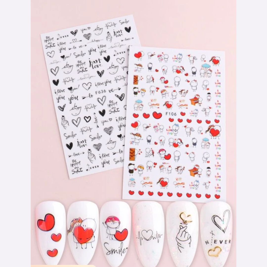 GUAPÀ - Nail Art Nagel Stickers 2 vellen zelfklevende nagelstickers