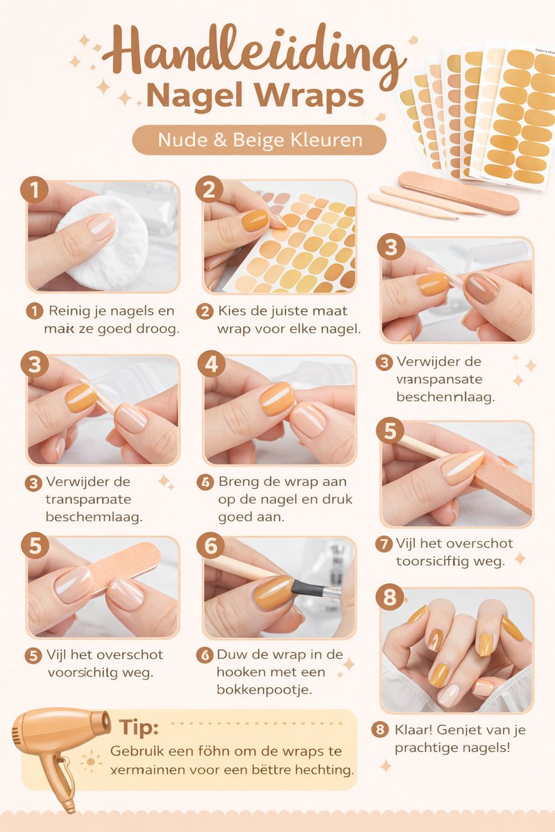 GUAPÀ® Nagelstickers & Nail wraps - 6 Vellen - Goud en Gele Wraps