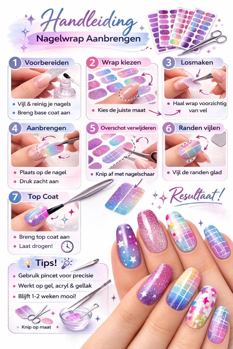GUAPÀ® Nagelstickers & Nail wraps - 108 Pcs