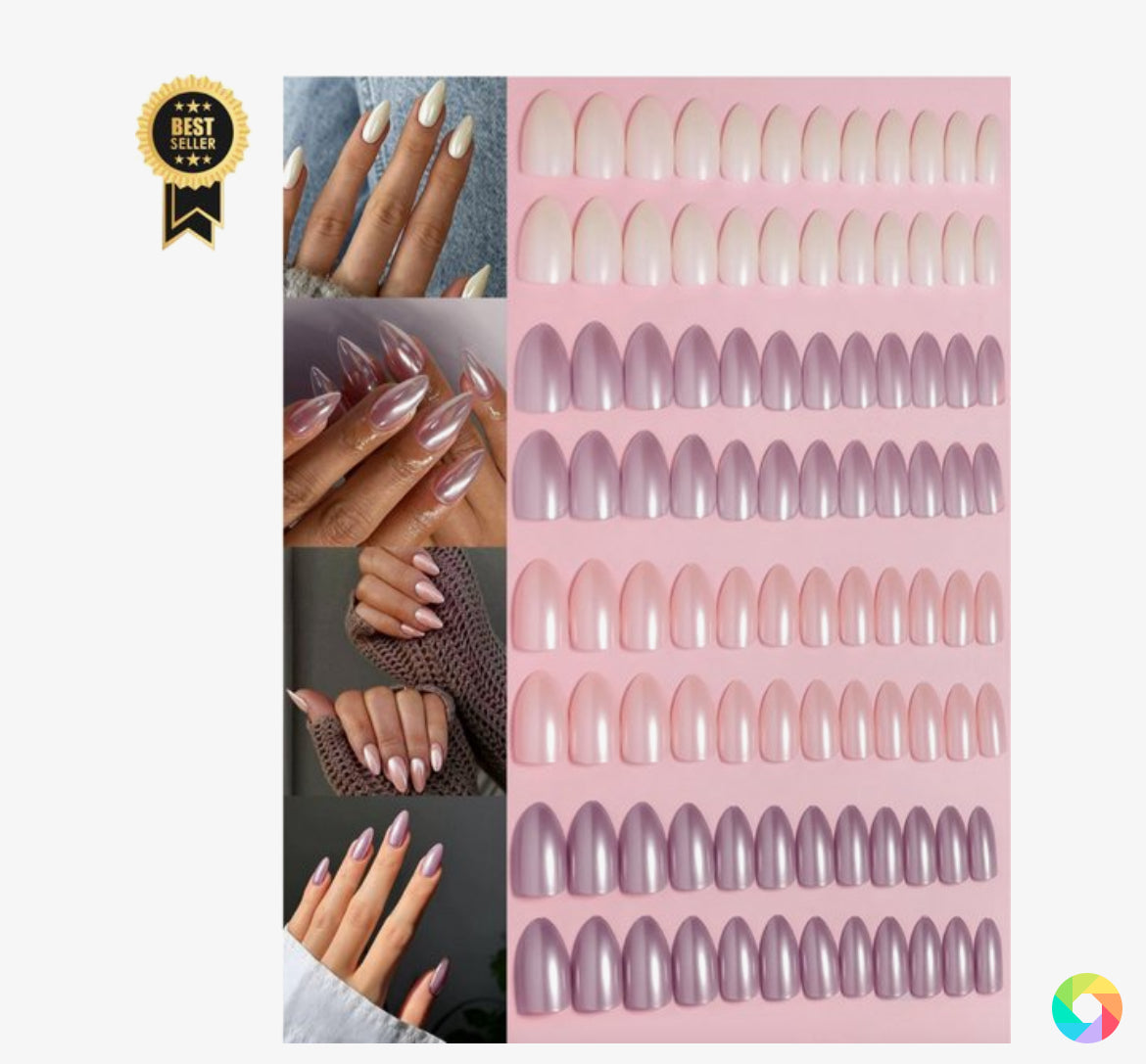 GUAPÀ® Plaknagels 96 stuks Parlemoer