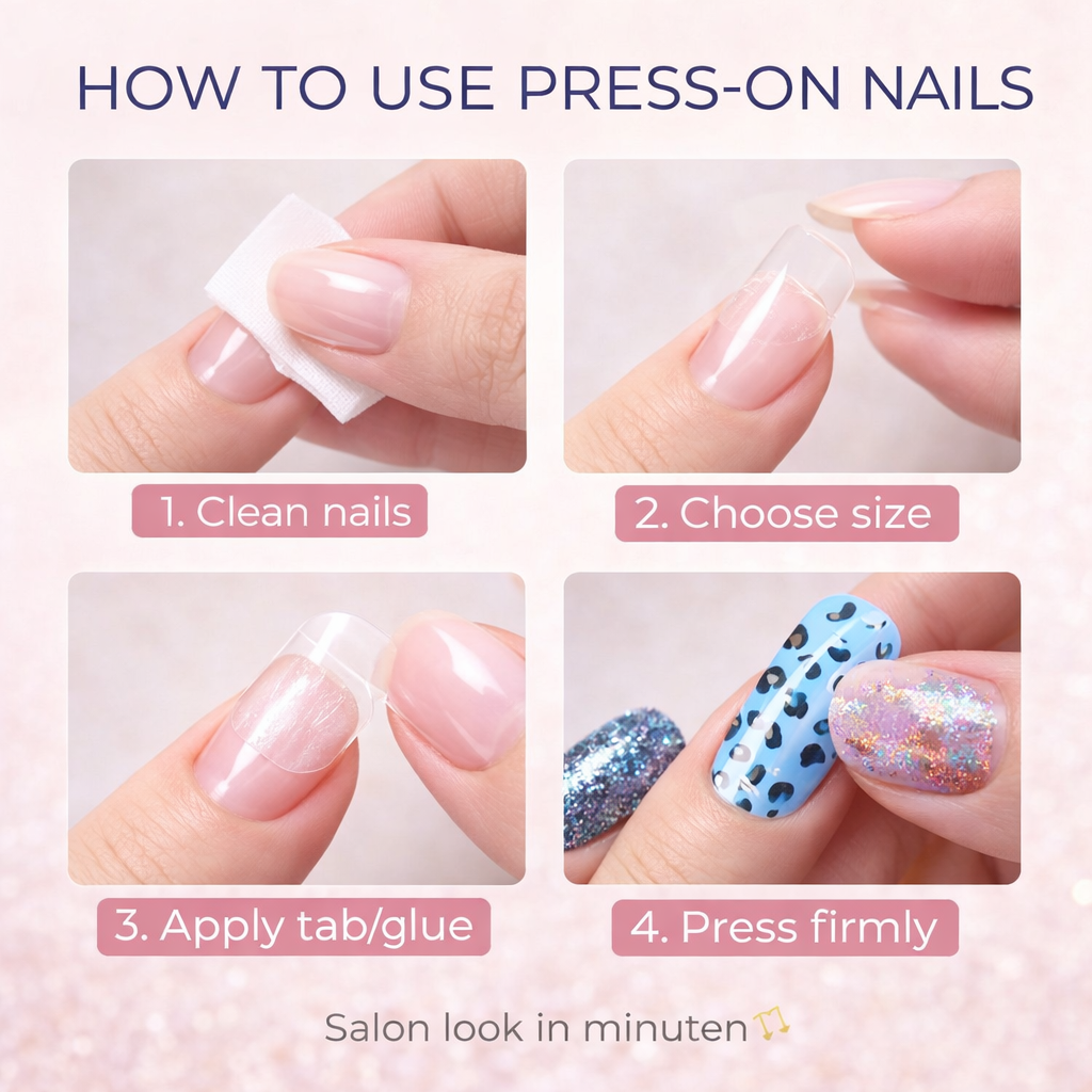 Nagelstickers & Nail wraps - 4 Vellen - Diverse kleuren Glitter Nagellak Wraps