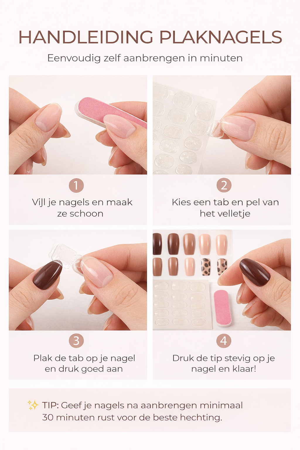 Plaknagels 24 Pcs Luipaard Bruin | Nagel Tips | Kunstnagels