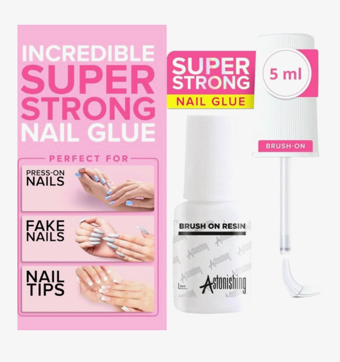 Guapà 120 stuks French Manicure Nagels met Nagellijm