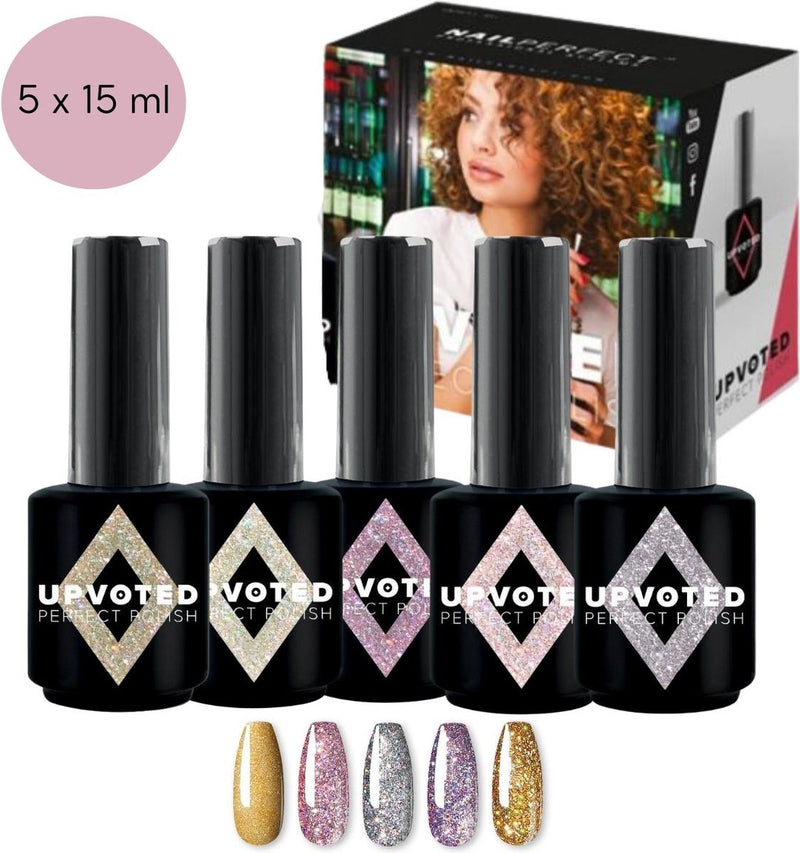 Nail Perfect UPVOTED Gellak Glitter Kleurenpakket | 5 x 15 ml