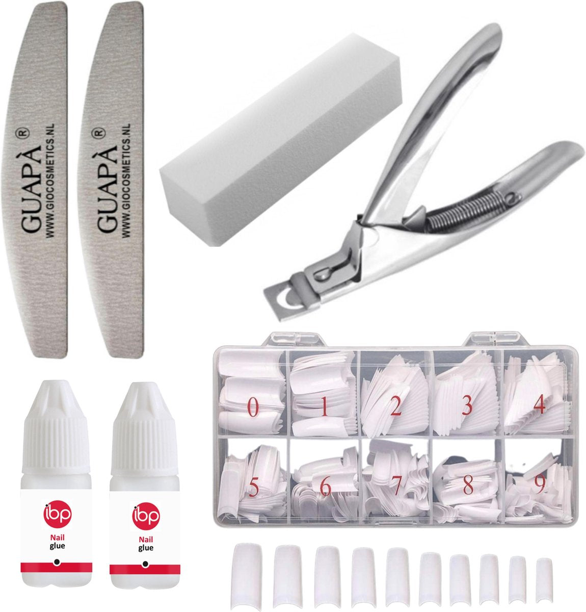GUAPÀ® Kunstnagel Tips Voordeelset 500 stuks | Wit