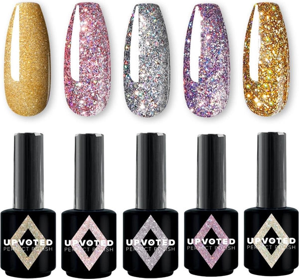 Nail Perfect UPVOTED Gellak Glitter Kleurenpakket | 5 x 15 ml