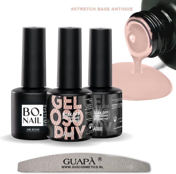 GUAPÀ® BIAB Builder Gel In A Bottle Kit | Primer | Top Gel | 7 ml Antique