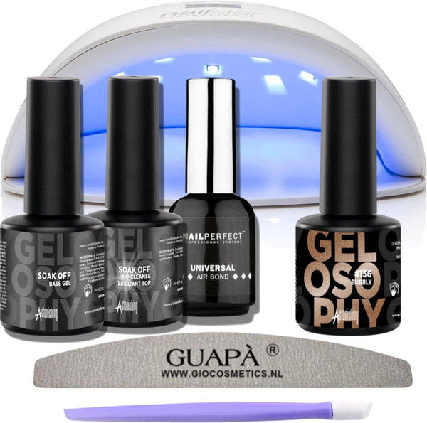 GUAPÀ® Gellak Starterspakket met Led Lamp | Gellak Goud