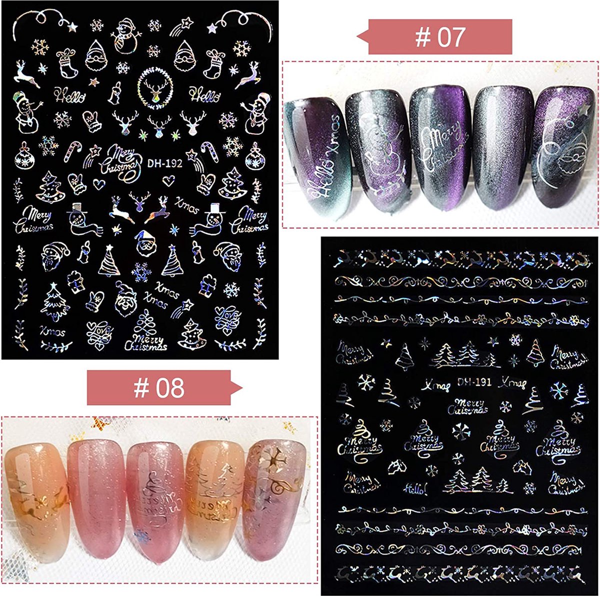GUAPÀ® Nagelstickers Kerst 12 vellentjes