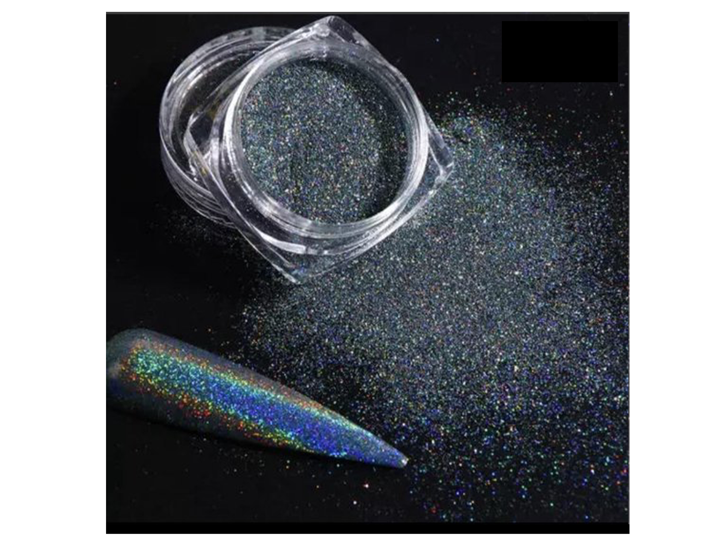 Holografische Glitter Poeder Donker Grijs / Zilver Chrome (11) - Nail Art - Gio Cosmetics