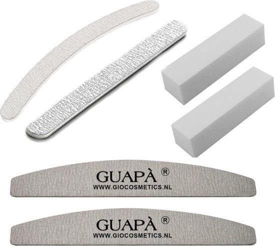 GUAPÀ - Nagel Vijlen Set 6 stuks 100/180 Gritt voor Kunstnagels & Acryl Nagels - High Quality - Gio Cosmetics
