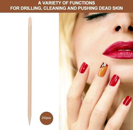GUAPÀ - Nagelriemverzorging Bokkenpootjes & Cuticle duwer van Hout - 100 Stuks - Gio Cosmetics