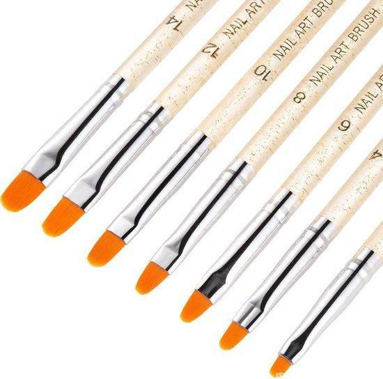 GUAPÀ - Gel Penselen Set Goud - 7 stuks - High Quality Gel & Nail Art Brush - Gio Cosmetics