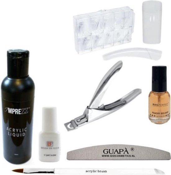 GUAPÀ - Acryl Starterspakket Nagel & Nagelverlenging - Acryl Penseel / Acryl Vloeistof / Kunstnagels - Gio Cosmetics