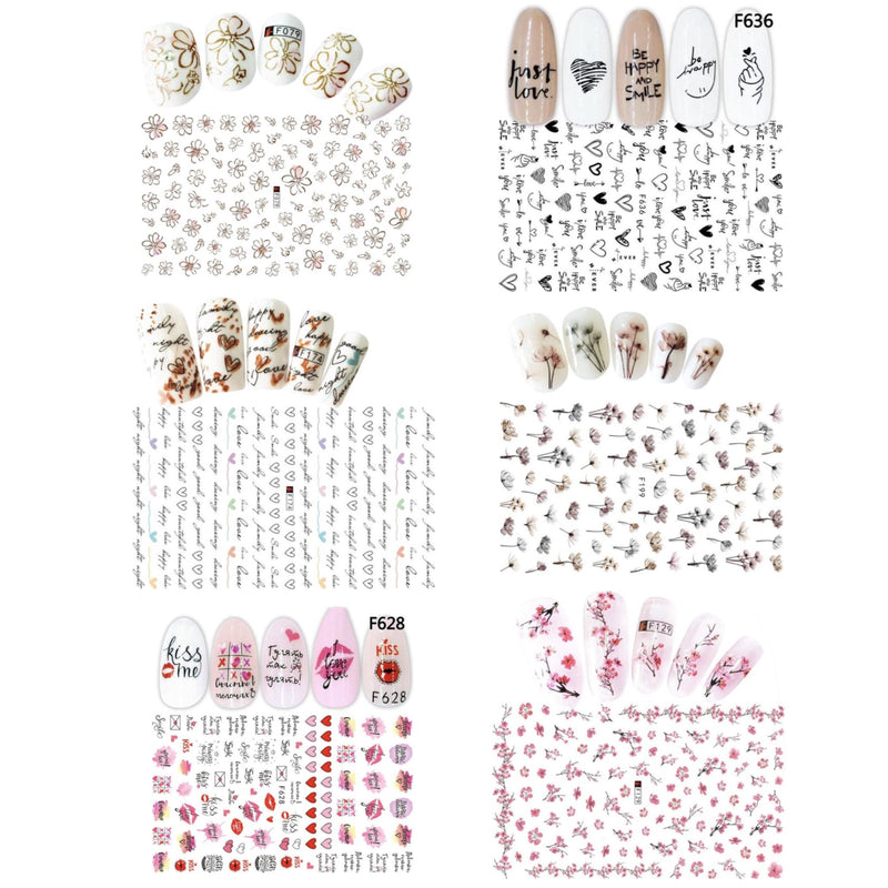 GUAPÀ - Nail Art 3D Nagel Stickers Set - Nagel Decoratie & Versiering Folie - 6 Sticker Vellen - Gio Cosmetics