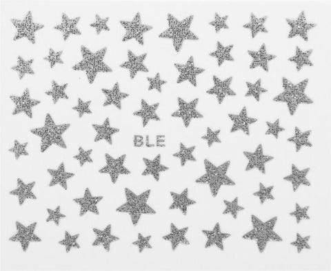 Nagel Glitter Stickers 48 stuks Zilver - Gio Cosmetics