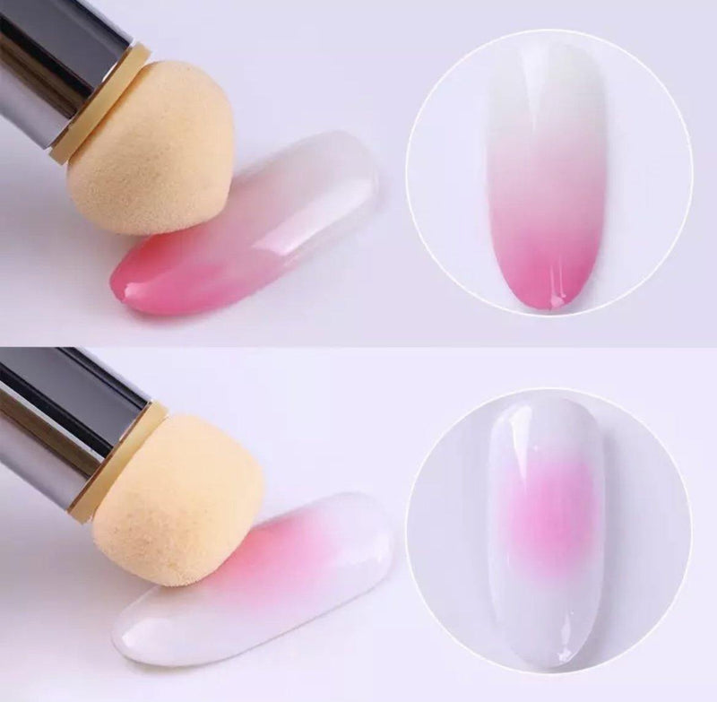 GUAPÀ - Nail Art Spons Stempel Penseel voor het maken van Babyboom en Holografisch effecten op je nagels - 3 stuks Roze, Crystal en Blauw - Gio Cosmetics