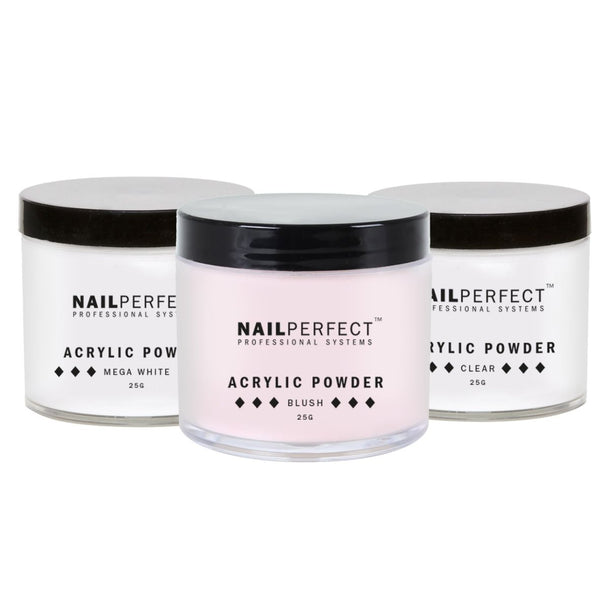 Nail Perfect Acryl Poeder Starterspakket | Clear - Blush - Mega White