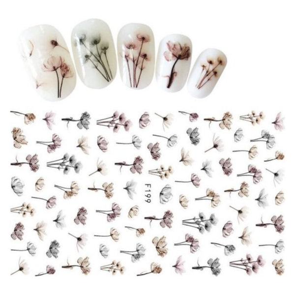 GUAPÀ® Nail Art 3D Stickers | Taupe Flower