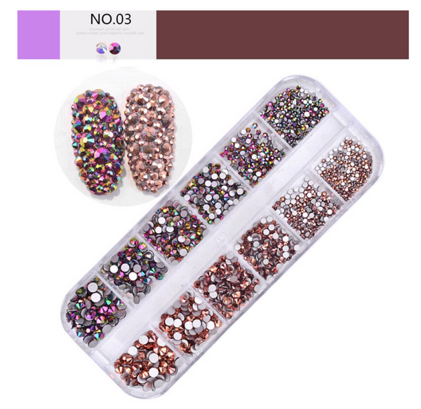 Nail Art Rhinestones 12 delig - Bronze - Gio Cosmetics