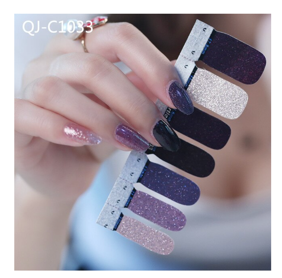 GUAPÀ - Nagelstickers & Nail wraps - Nail Art - Nagel Folie - Taupe / Paars - 14 stuks - Gio Cosmetics
