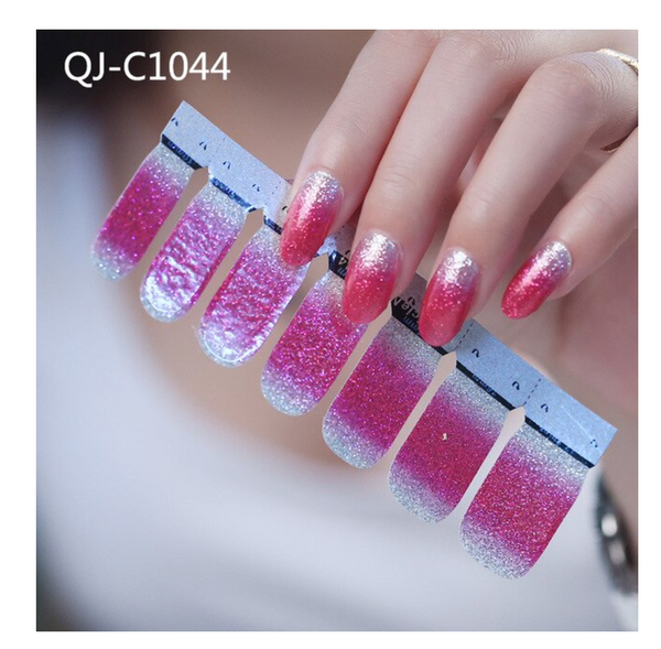 GUAPÀ - Nagelstickers & Nail wraps - Nail Art - Nagel Folie - Roze / Zilver - 14 stuks - Gio Cosmetics