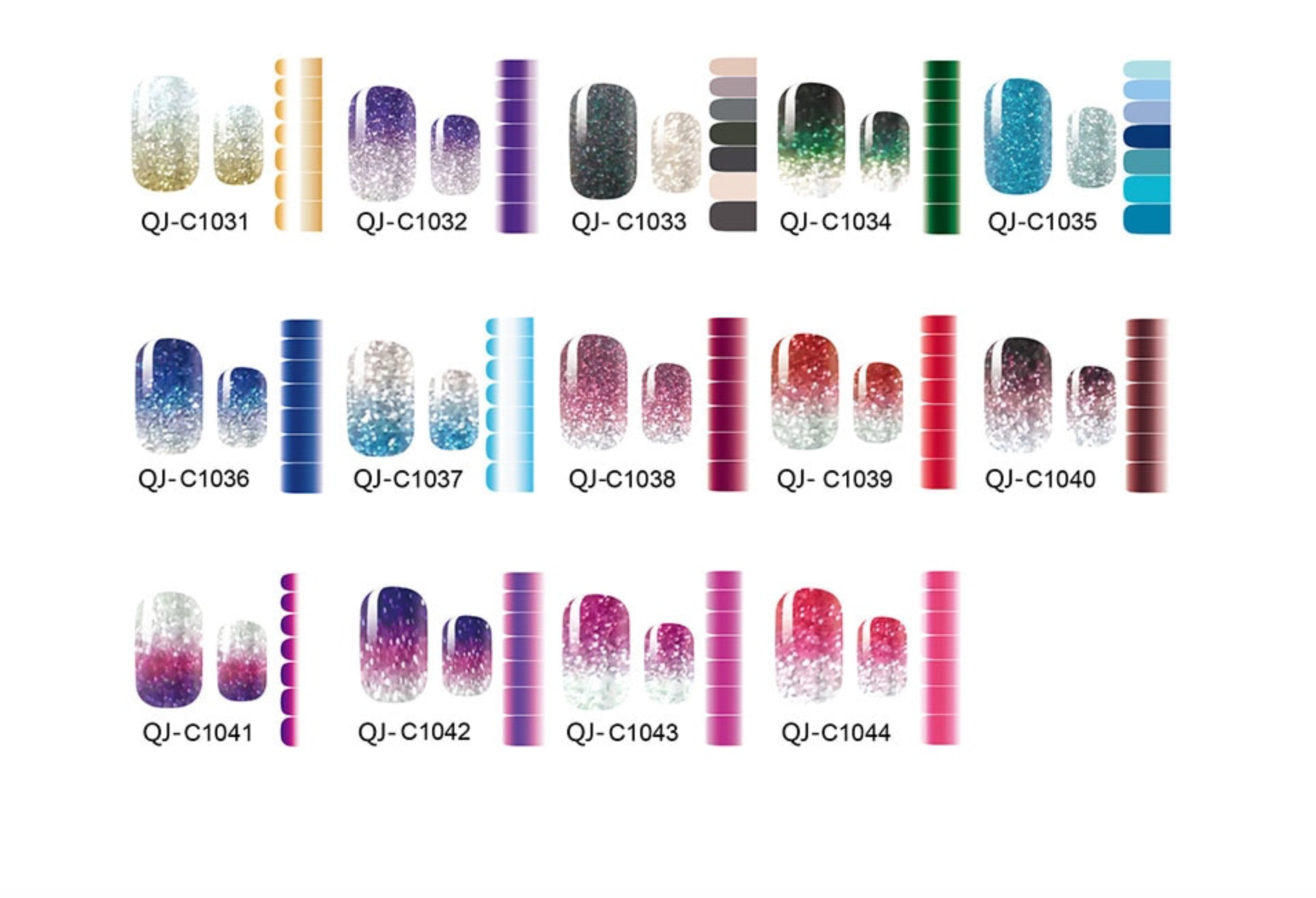 GUAPÀ - Nagelstickers & Nail wraps - Nail Art - Nagel Folie - Zilver / Paars - 14 stuks - Gio Cosmetics