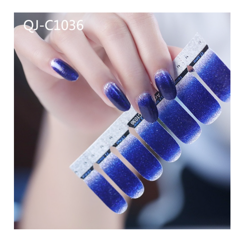 GUAPÀ - Nagelstickers & Nail wraps - Nail Art - Nagel Folie - Navy / Zilver - 14 stuks - Gio Cosmetics