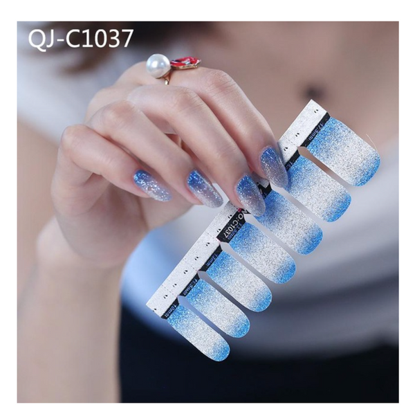 GUAPÀ - Nagelstickers & Nail wraps - Nail Art - Nagel Folie - Licht Blauw / Zilver - 14 stuks - Gio Cosmetics