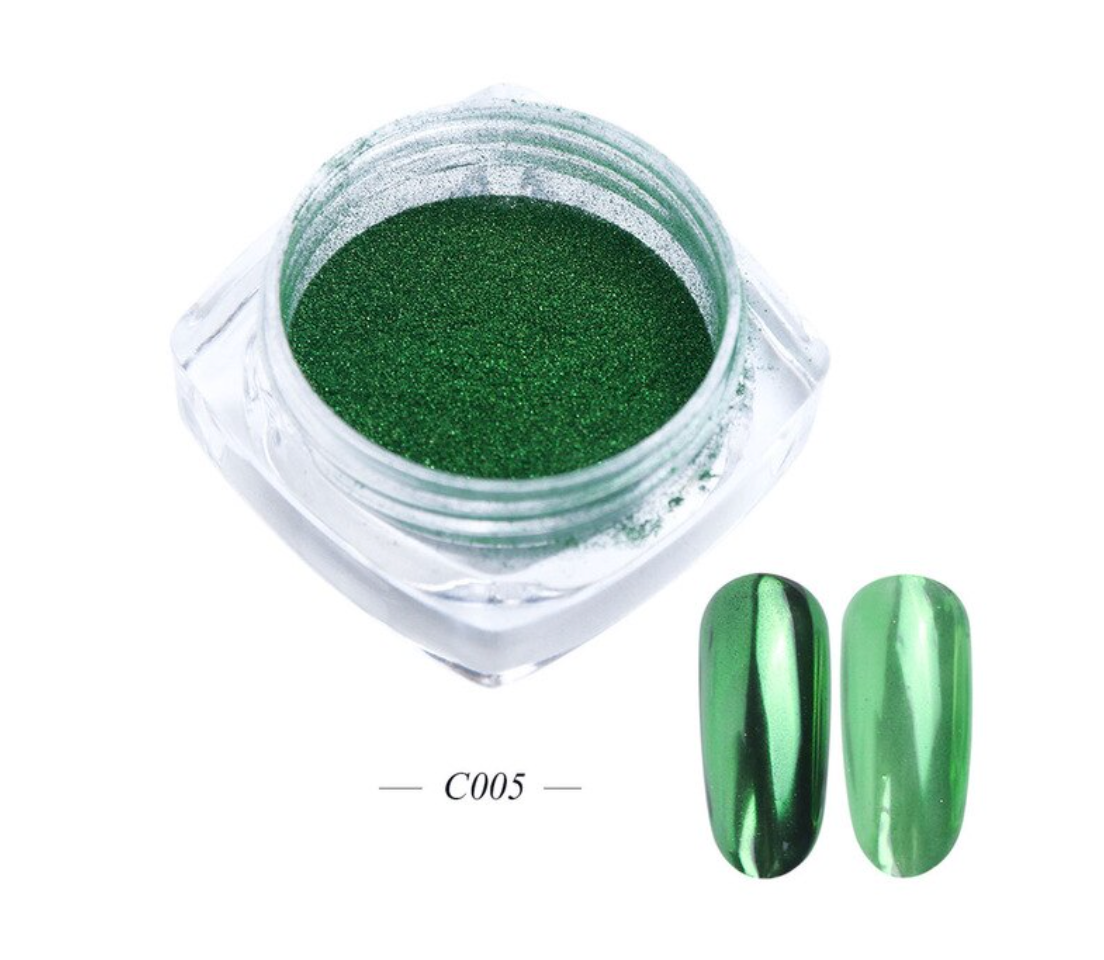 GUAPÀ - Holografische Glitter Poeder - Groen - Chrome Nails - 1 stuk - Gio Cosmetics